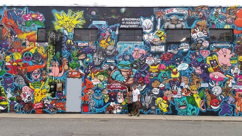 The Pokemon mural created by Andaluz The Artist in Huntington, New York.