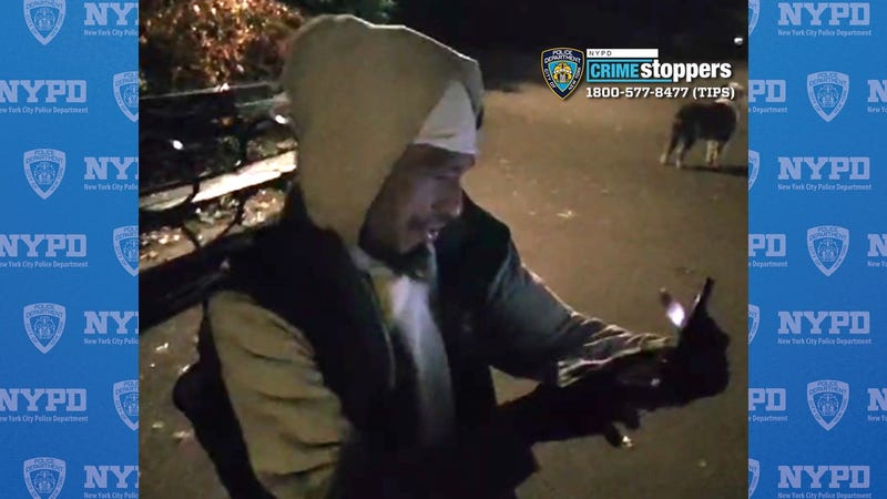 Photos released by police show the hooded suspect around the time of the incident