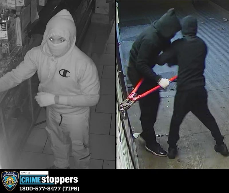The suspects police are searching for in the burglary spree