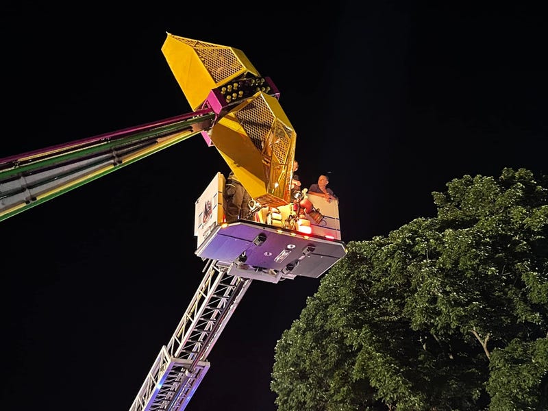 Kirkwood Fire and Rescue responded to a call for people trapped on a carnival ride in the downtown district.