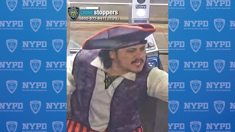 The suspect was even donning a captain's hat