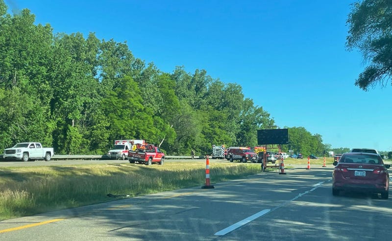 A stretch of highway in Clinton County was closed by police after a collision between a semi truck and a tractor mowing grass along a stretch of US-127 on Thursday morning.