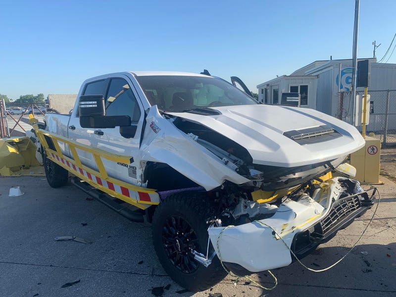smashed truck