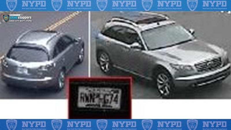 The vehicle that three suspects fled in after stealing $20,000 from a vehicle on Staten Island in September.