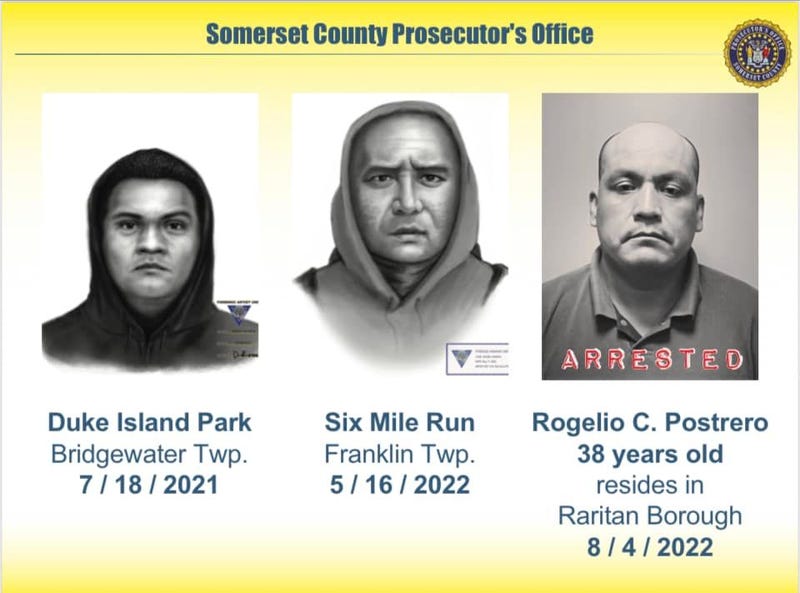 Sketches and mugshot of Postrero