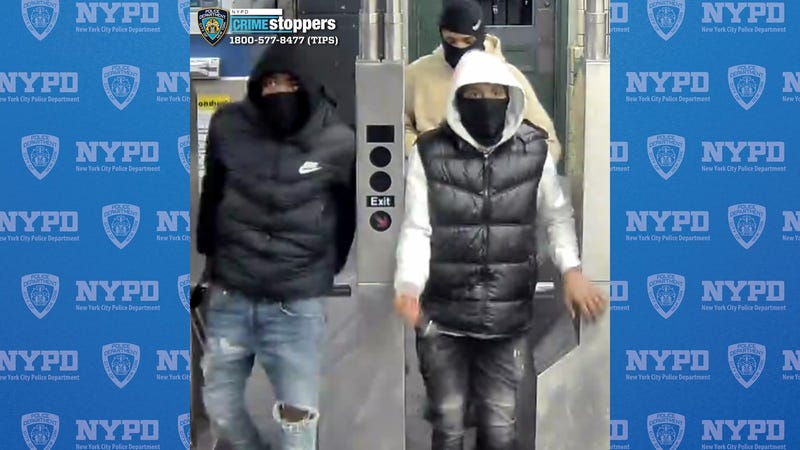  trio of would-be robbers who attacked a man and a woman on a Brooklyn subway train last month.