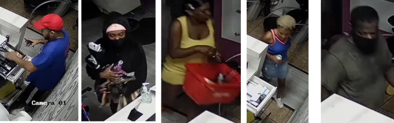 Police say five people are wanted for stealing from the business Aug. 10, 2020, in the 600 block of North Dearborn Street.