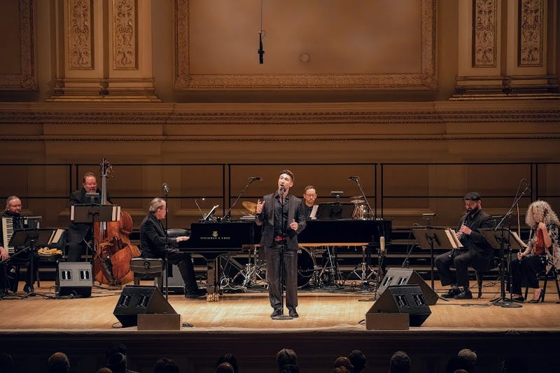 Musicians in "We Are Here: Songs from the Holocaust" perform at Carnegie Hall.