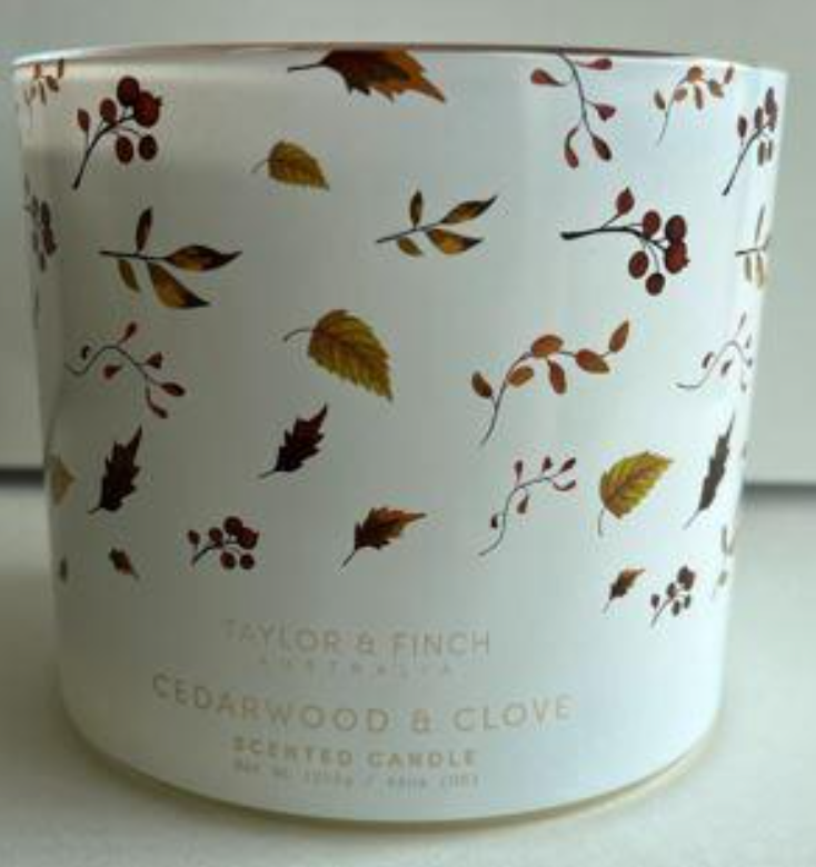 The Cedarwood & Clove scented candle sold at Ross. 