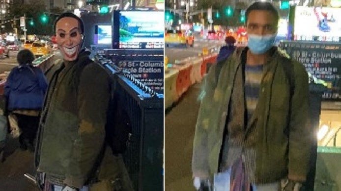 Axe-wielding attacker in a mask from 'The Purge' strikes man on Manhattan street: police