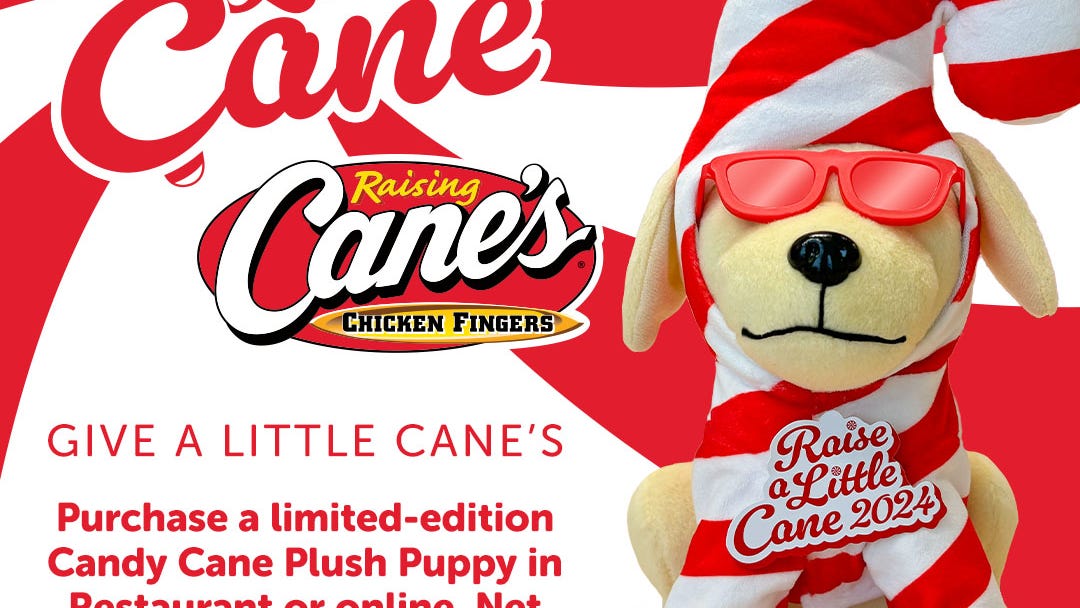 Raising Cane's has this season's must have Candy Cane helping ATX furbabies!
