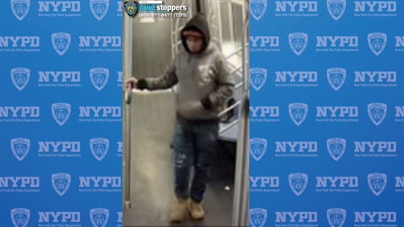 The suspect was last seen wearing brown boots, a gray hooded sweatshirt, blue jeans and a dark-colored knit hat with a red band.