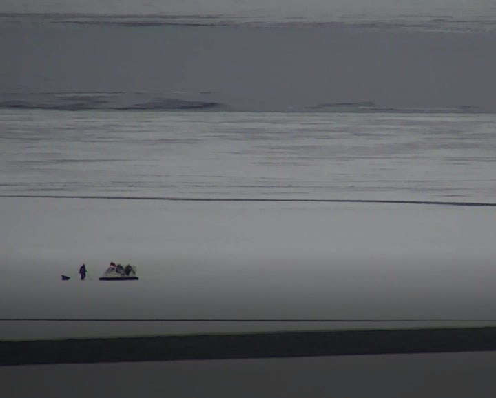 An ice fisherman in the Upper Peninsula had a close call after he got stuck on an ice floe and blown out into the St. Mary's River — but rescuers were able to get to him, thanks to his cell phone.