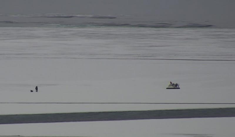 An ice fisherman in the Upper Peninsula had a close call after he got stuck on an ice floe and blown out into the St. Mary's River — but rescuers were able to get to him, thanks to his cell phone.