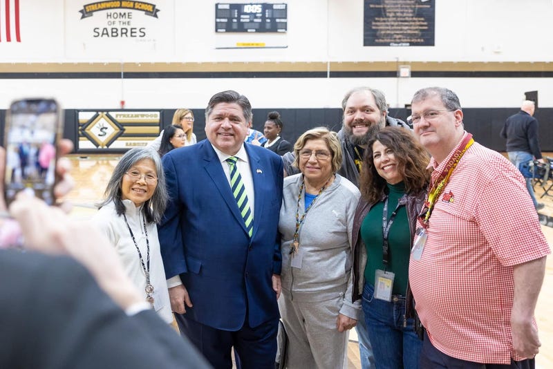 J.B. Pritzker with Illinois teachers