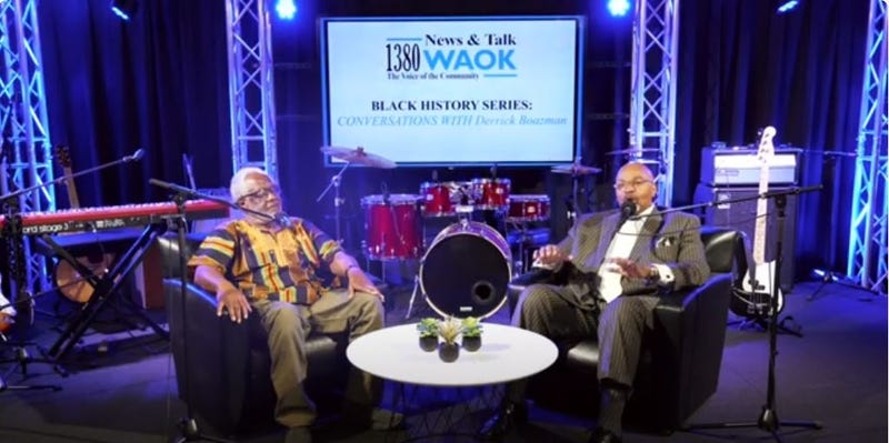 (L To R) "Icon" Willie Mukasa Ricks "Too much truth with Derrick Boazman" Host Derrick Boazman