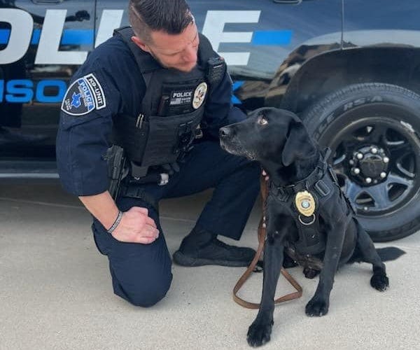 Sansom Park Police Officer Nathan Hagin and K9 Officer Lieutenant Dan