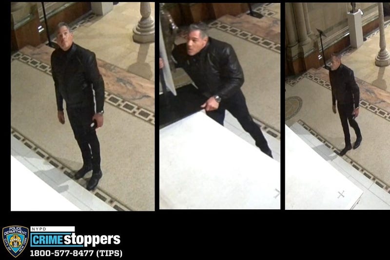 A man attempted to steal a religious statue from St. John the Divine last week before he was scared off by police.