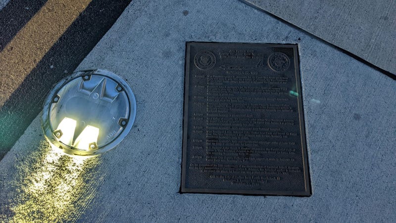 Plaque in the tarmac at Dallas Love Field