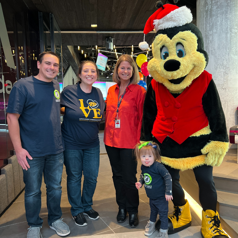 The Amazing Abby and family with Jenn Ryan and Buzzbee of B101.1 at 21st Annual BIG 98.1 Loves Our Kids Radiothon