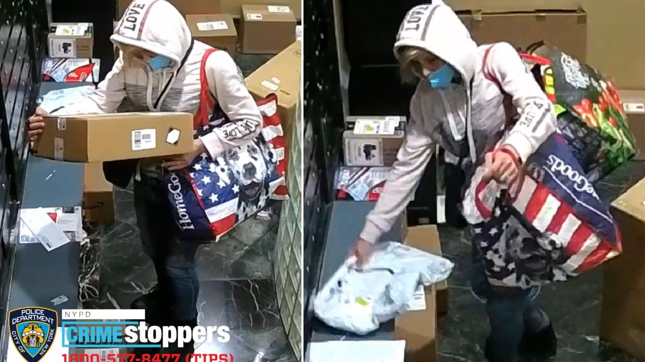 VIDEO: NYPD seek burglar seen stealing packages from Manhattan building
