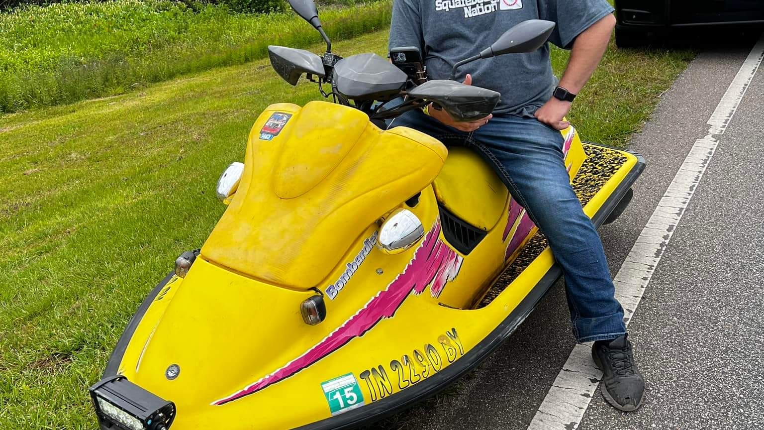 Alabama police pull over interstate motorist driving jet ski