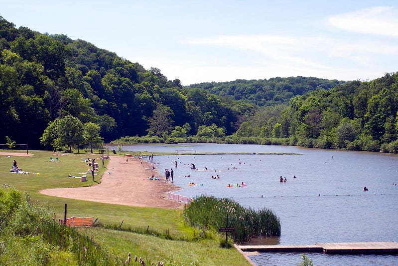 Raccoon Creek State Park beach