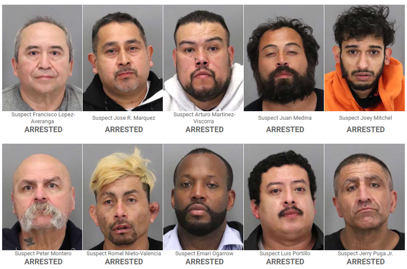 Some of the 35 men arrested in the San Jose Police Department's sex crimes investigation. 