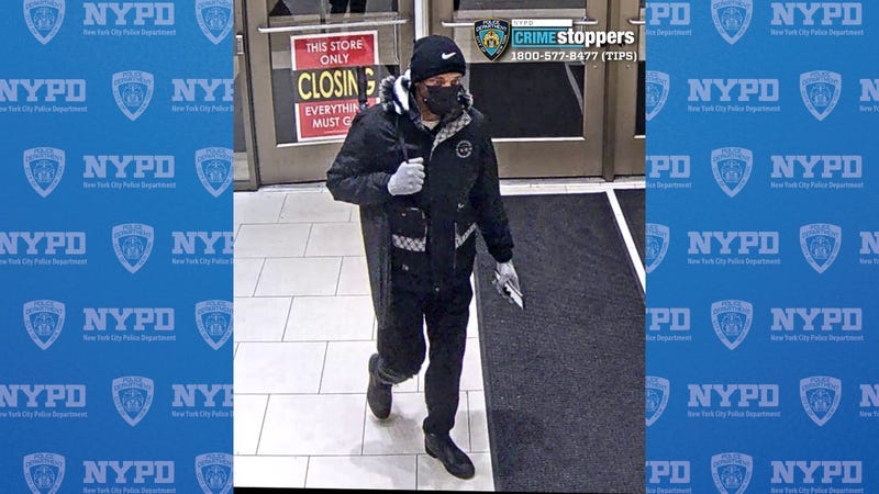 The masked suspect fled the location and remains at large