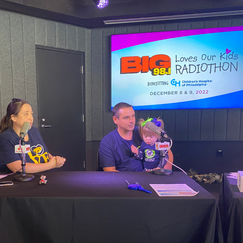 Amazing Abby and family with Coop at 21st Annual BIG 98.1 Loves Our Kids Radiothon