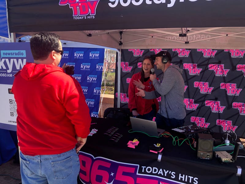 TDY listeners stopping by Bennett's live broadcast at Citizens Bank Park for Phillies Opening Day