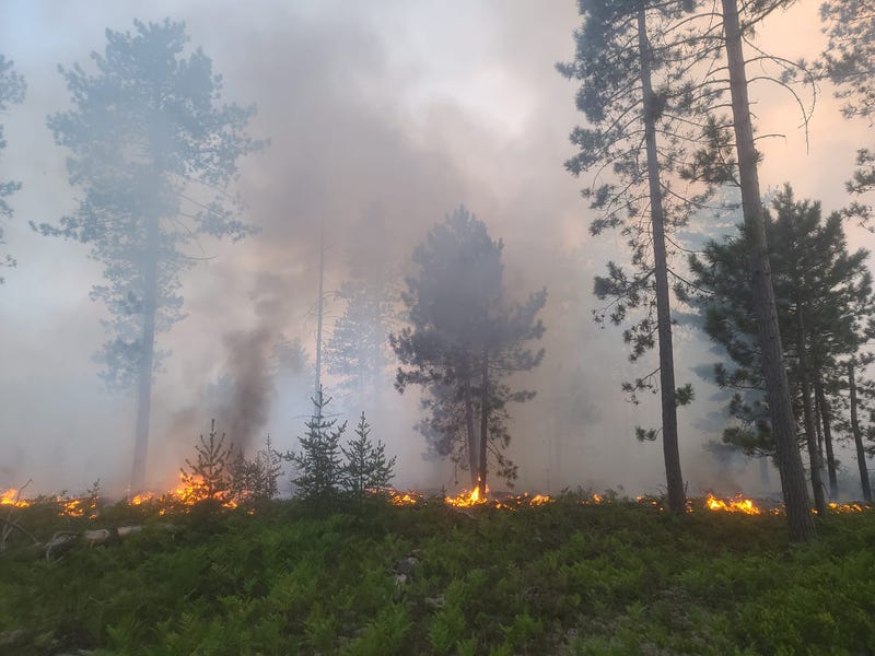 Officials are urging residents to steer clear as they work to contain and extinguish a wildfire that kindled in an eastern section of the Upper Peninsula.