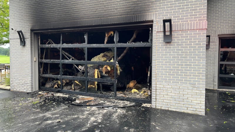 A fire that raged through the garage of a Bloomfield Hill's home may have been caused by a lightning strike as storms blew through the area on Thursday afternoon.