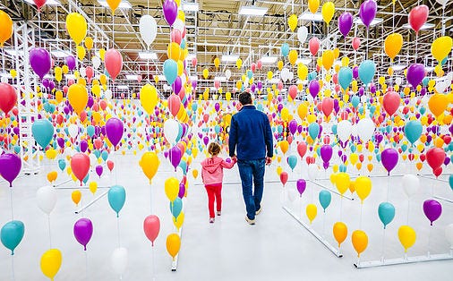 The centerpiece of the Dr. Seuss Experience is an interconnected maze compromised of hundreds of balloons, inspired by “Oh the Places You’ll Go!”