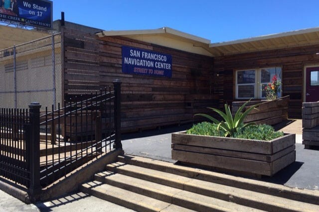 A proposal to build a navigation center, like this one, to provide homeless services on the Embarcadero in San Francisco has stirred up strong opinions in support and opposition.