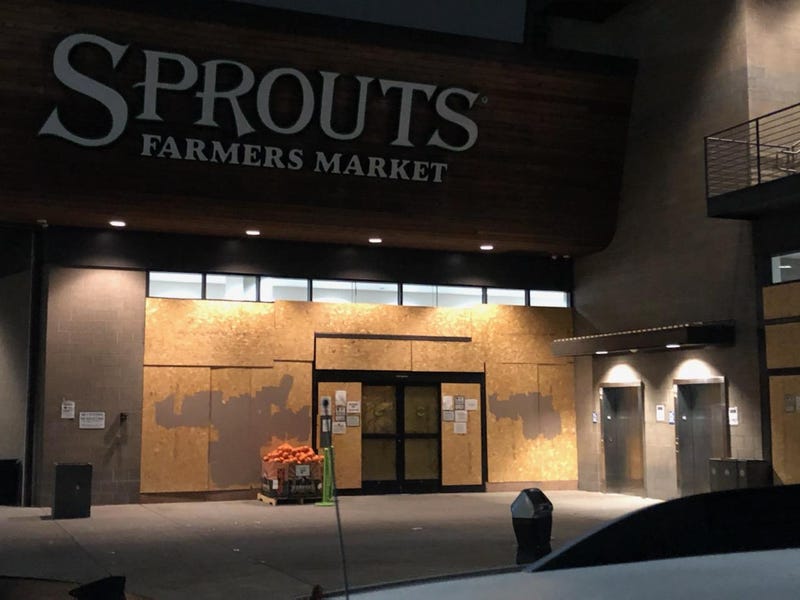 Businesses in downtown Oakland are boarded up in anticipation of possible unrest following the 2020 presidential election.