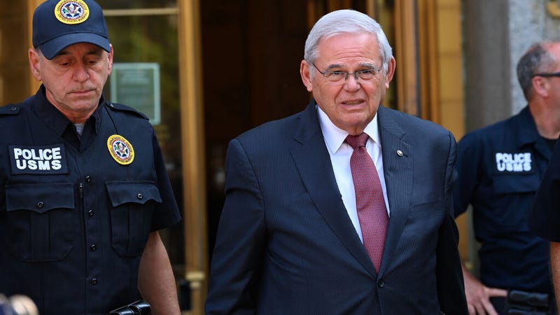 U.S. Sen. Bob Menendez leaves federal court in Lower Manhattan on the first full day of jury deliberation in his bribery trial on July 15, 2024.