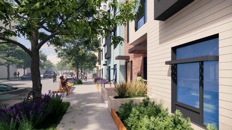 3-story buildings rendering for Marine Drive