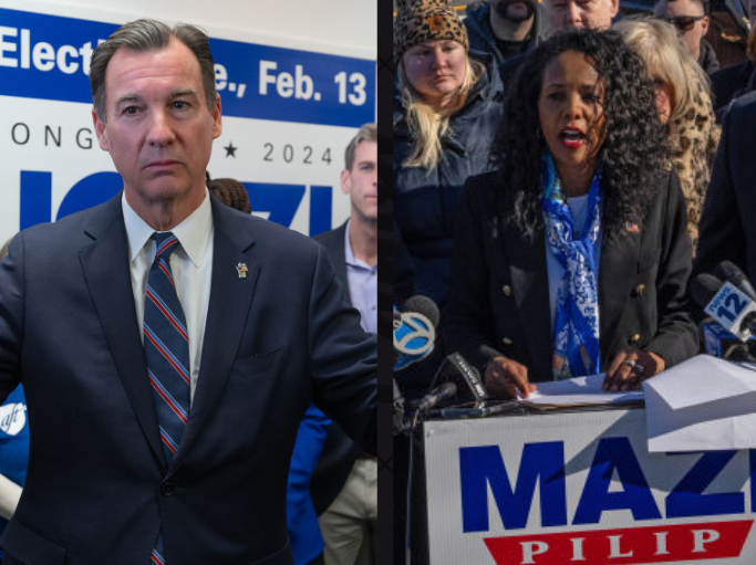Former Rep. Tom Suozzi and Nassau County Legislator Mazi Melesa Pilip are in a tight race to take over former Rep. George Santos' open seat in Congress.