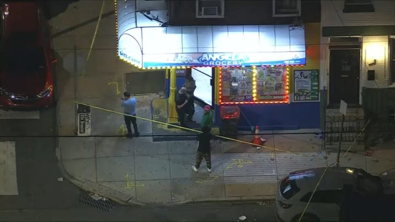 Chopper view of North Philly shooting scene