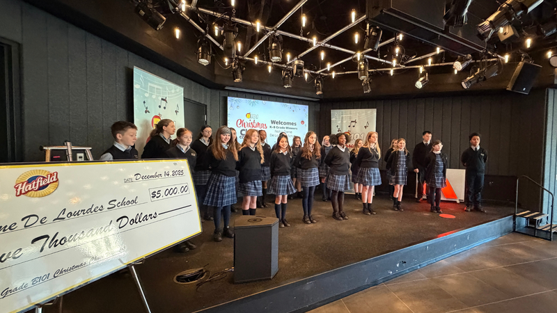 B101's 2025 K-8 Christmas Choir Competition Champions Notre Dame De Lourdes School Performs at B101
