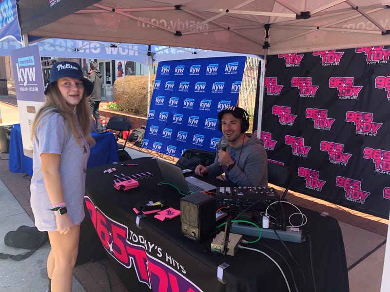 Bennett broadcasting live at Citizens Bank Park with TDY listeners