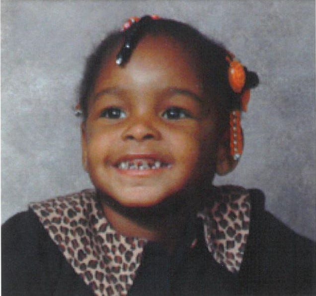 Jaquilla Scales, as she appeared in 2001 at age 4.