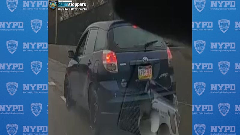Blue 2006 Toyota Matrix that allegedly belongs to Jacob Angstadt.