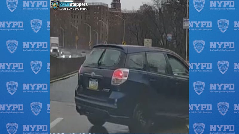 Blue 2006 Toyota Matrix that allegedly belongs to Jacob Angstadt.