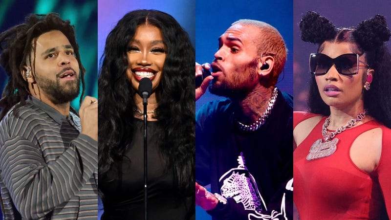 J. Cole, SZA, Chris Brown, Nicki Minaj