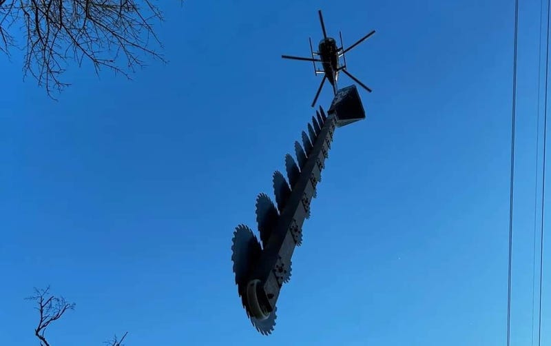 A literal heads-up on some tree trimming using a helicopter-based aerial saw happening in southwest Michigan this week.