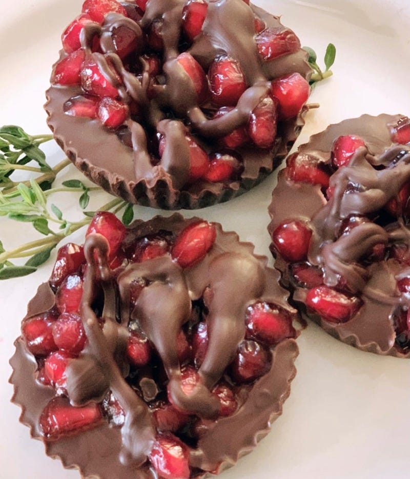 Festive Chocolate Pomegranate Cups