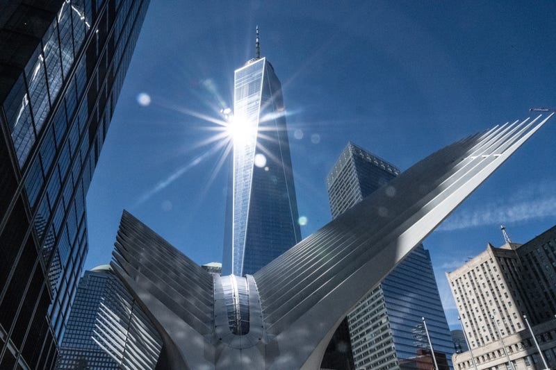 The Oculus transit hub outside One World Trade Center.