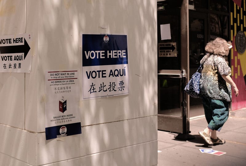 The Art and Design High School during early voting for New York City’s Democratic primary for mayor